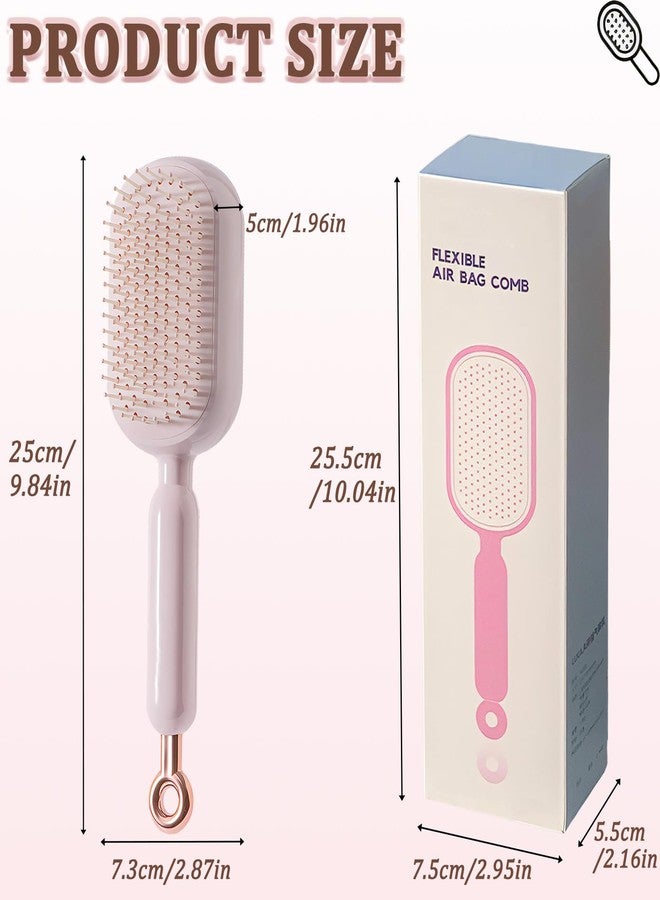 PMDYBY Retractable Cushion Massage Comb Brush, Pull Ring Cushion Massage Brush, Anti-Static Easy-Clean Massage Comb, Portable Travel, Smooth Clean Detangling Comb for All Hair Types(Pink) - Image 5